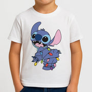 Cute Blue Alien Fairylights Kids T-Shirt 4