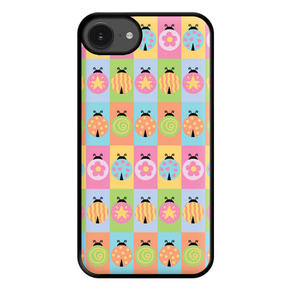 Cartoon Ladybugs Colourful Pattern iPhone 16e Case
