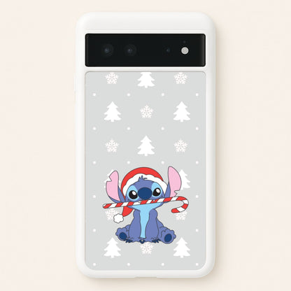 Cute Blue Alien Candycane Google Pixel 6 Case