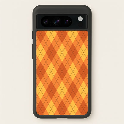 Orange Argyle Pattern Google Pixel 8 Pro Case