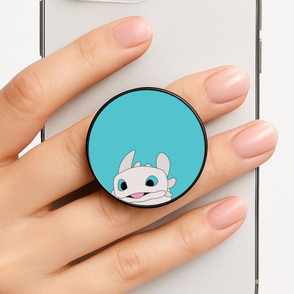 White Fury Dragon Phone Grip