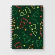 Colourful Christmas Tree Outlines Pattern Notebook 1