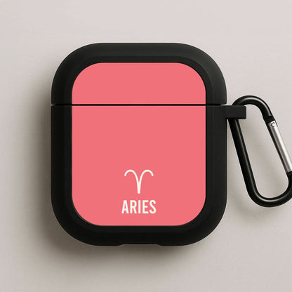 Aries Pastel Zodiac Black AirPods Case