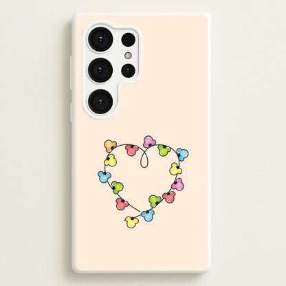 Cartoon Mouse Christmas Fairylights Heart Galaxy S25 Ultra Case