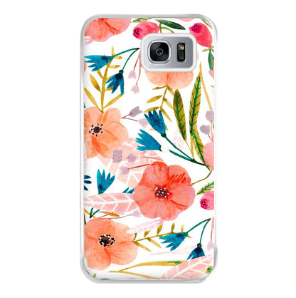 Peach Watercolour Floral Pattern Phone Case