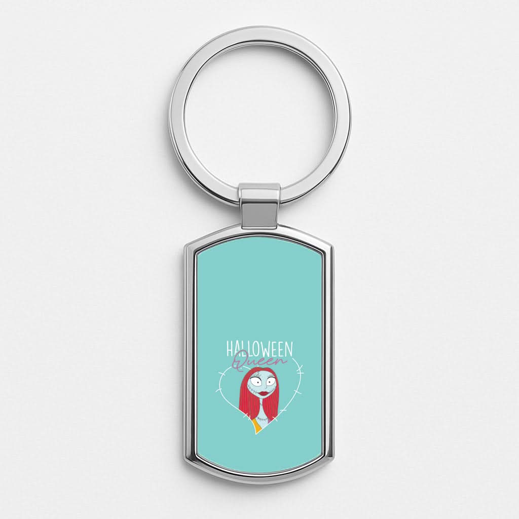 Halloween Queen Heart Silver Metal Keyring