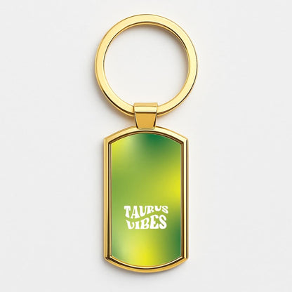 Taurus Vibes Gradient Zodiac Gold Keyring