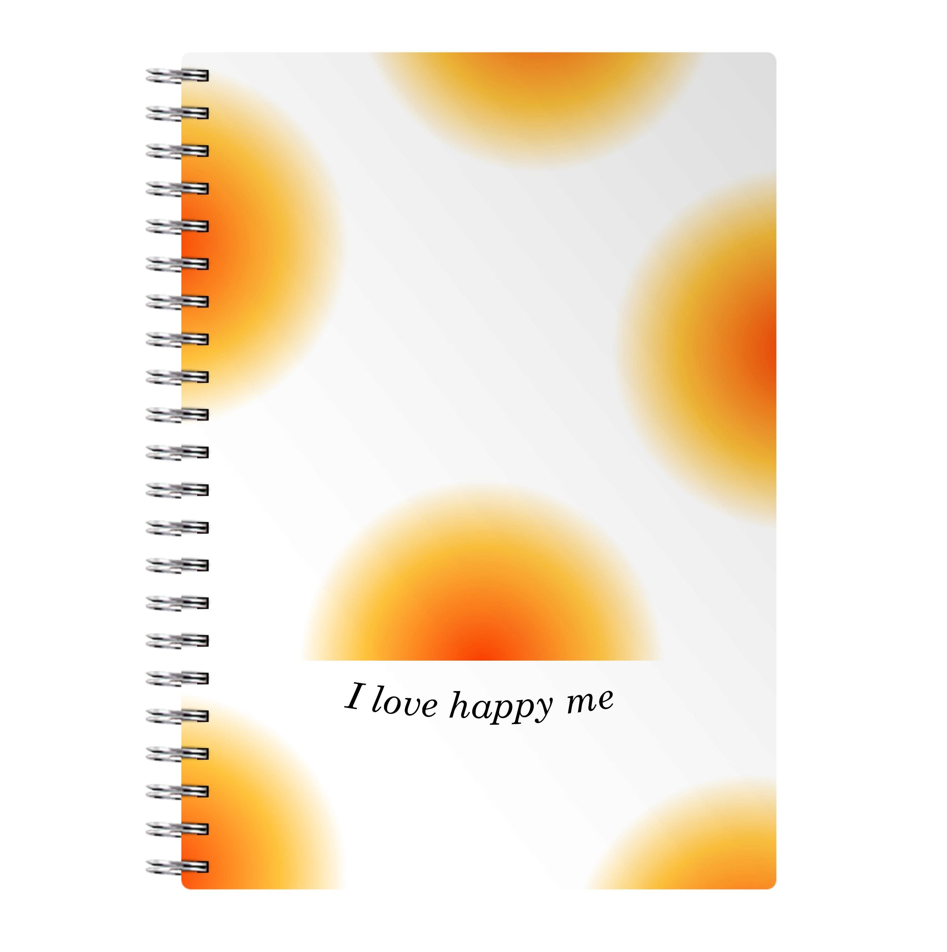 I Love Happy Me Gradient Pattern Notebook
