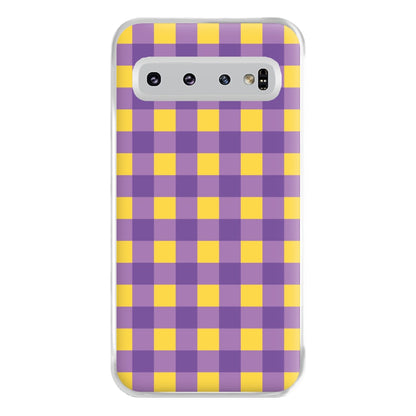 Purple And Yellow Checkered Pattern Galaxy S10 Plus Case