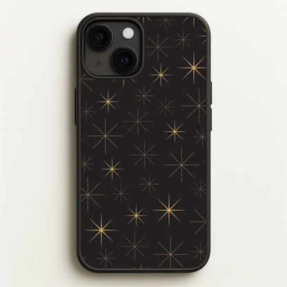 Christmas Gold Stars Pattern iPhone 13 Case