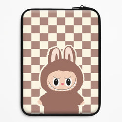 Checkered Cute Brown Monster  Universal Laptop Sleeve