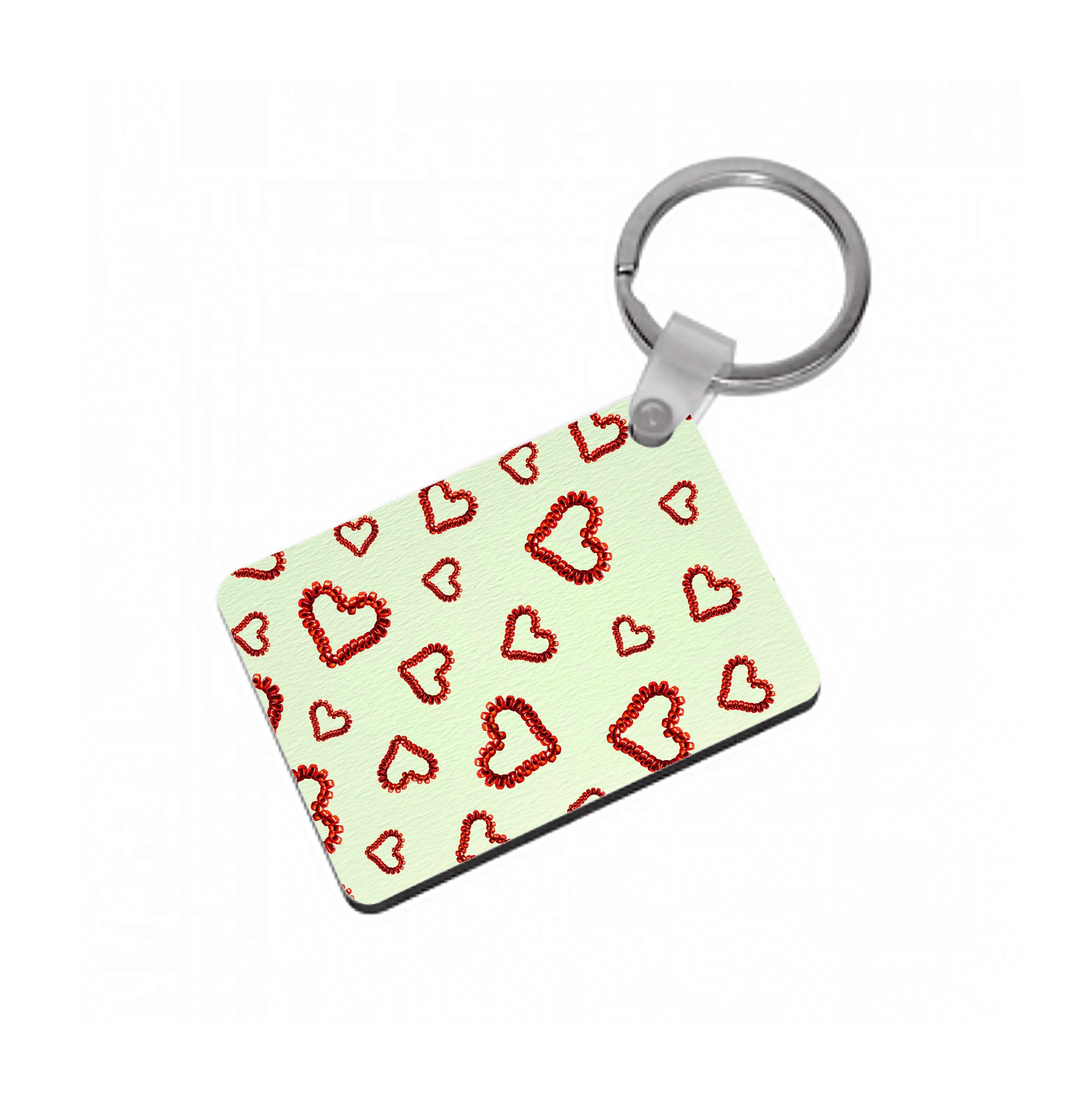 Elastic Hearts Pattern Keyring