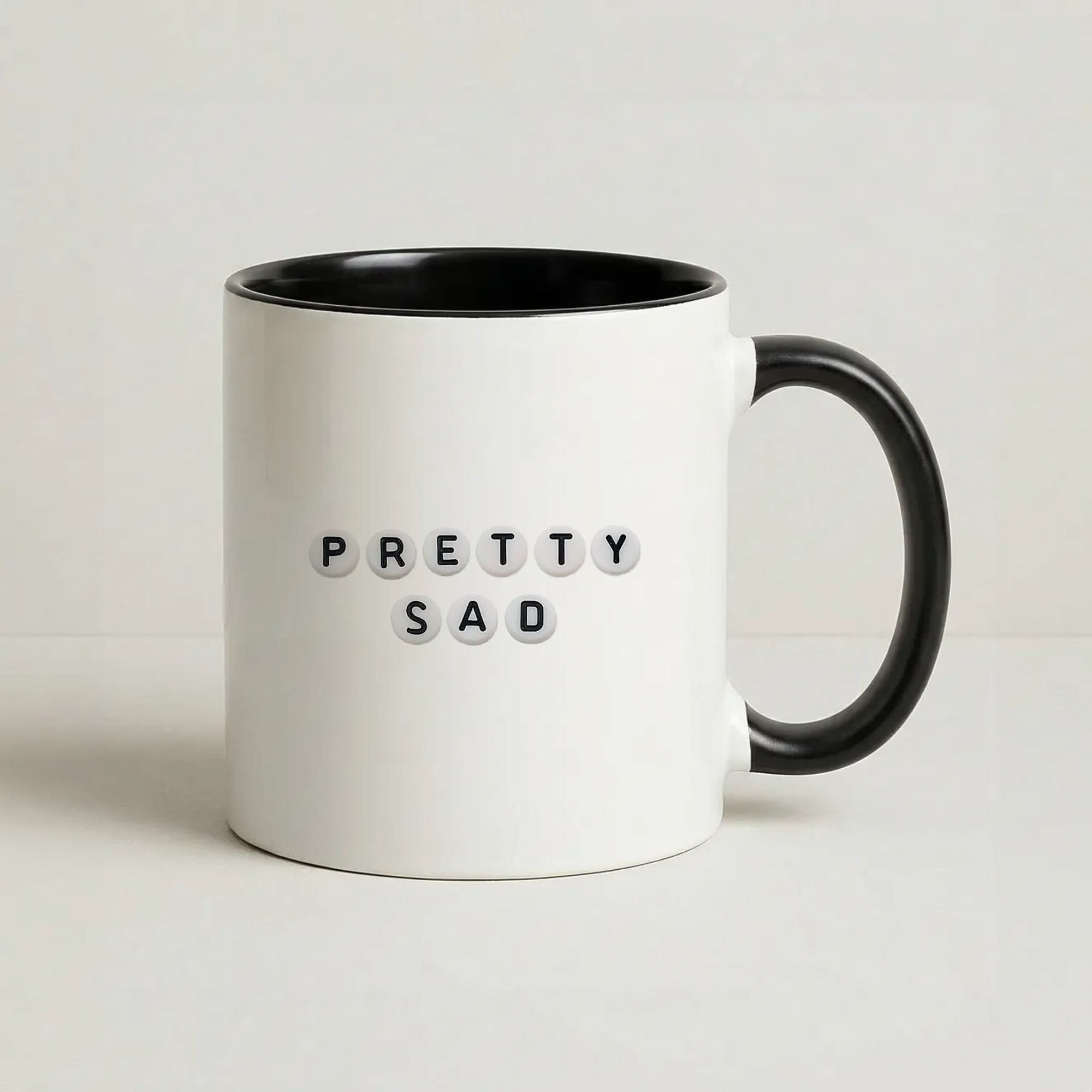 Pretty Sad Black Mug