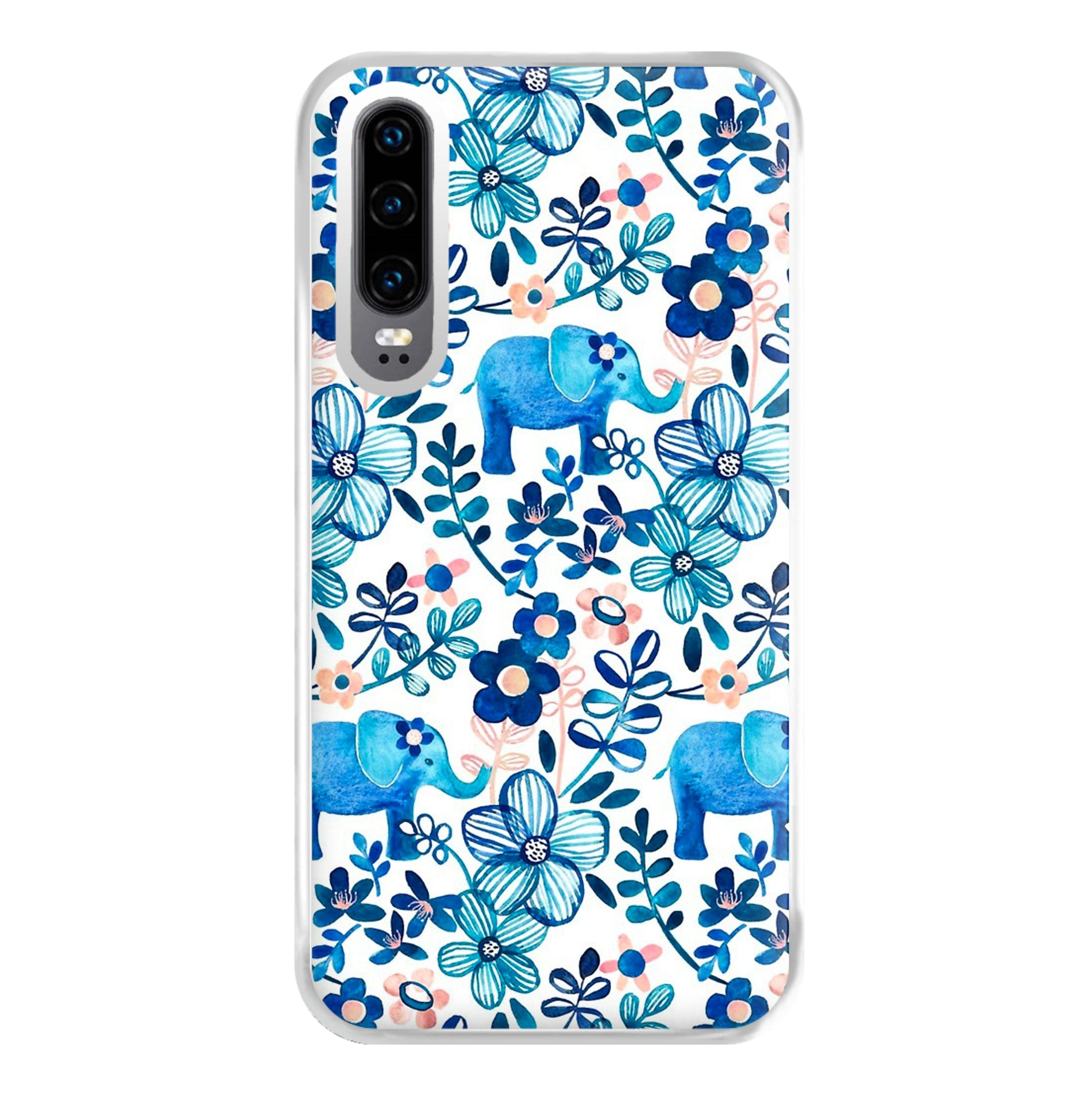 Elephant and Floral Pattern Phone Case