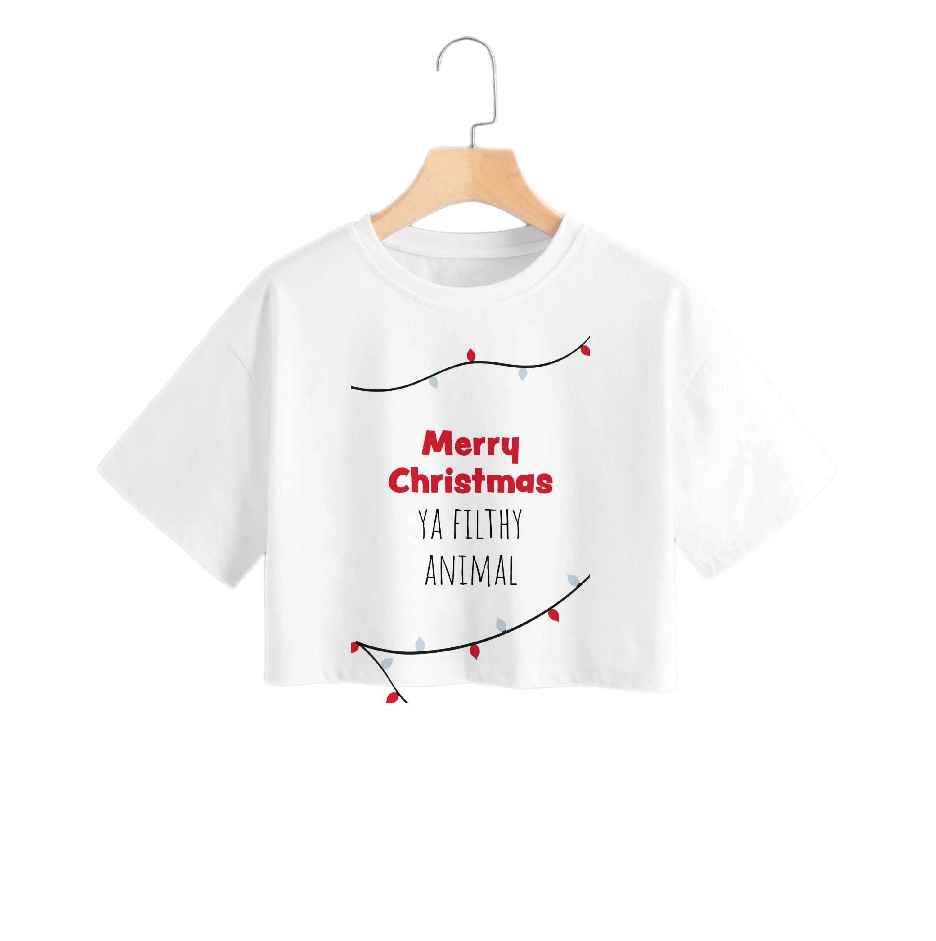 Merry Christmas Ya Filthy Animal Crop Top