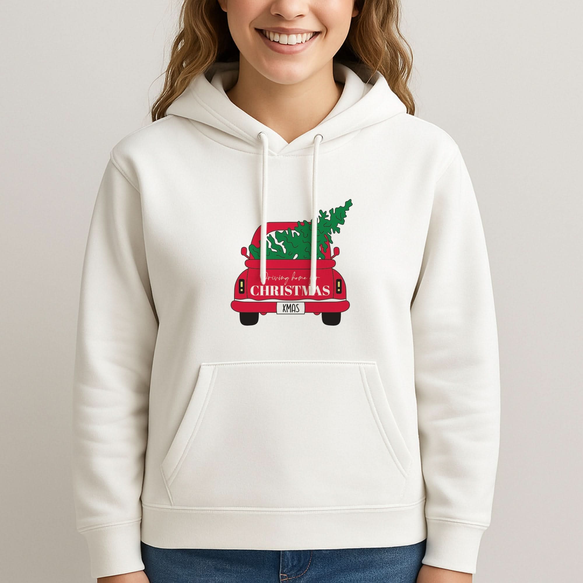 Driving Home For Christmas Truck Womans Hooded Sweatshirt