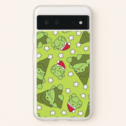 Christmas Frogs And Stars Plush Pattern Google Pixel 6 Case