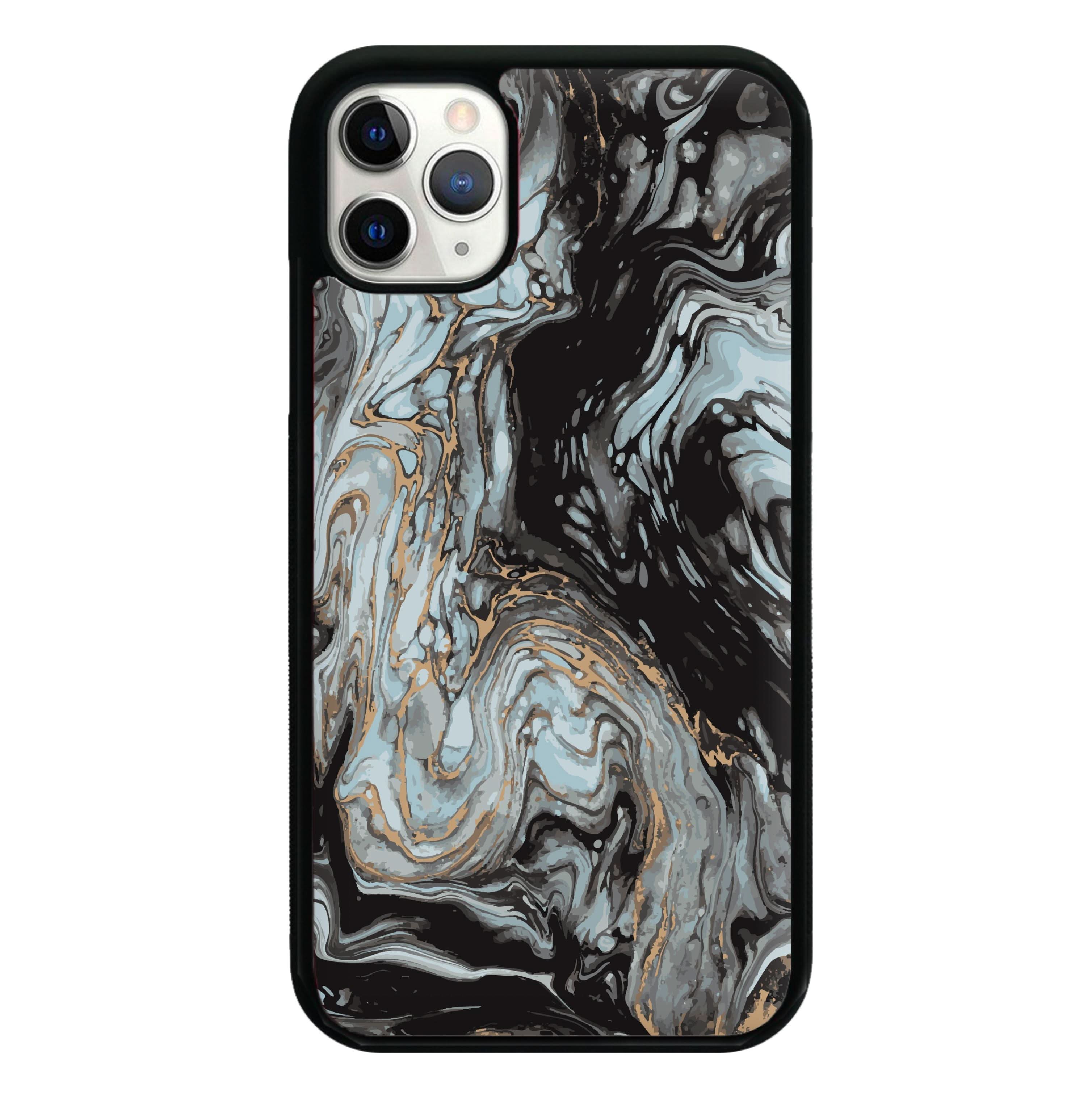 Black And Gold Cloudy Marble Phone Case