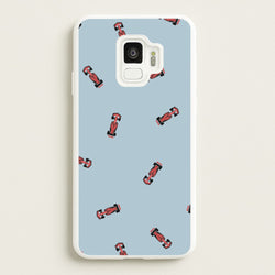 Race Cars Pattern Blue Galaxy S9 Case
