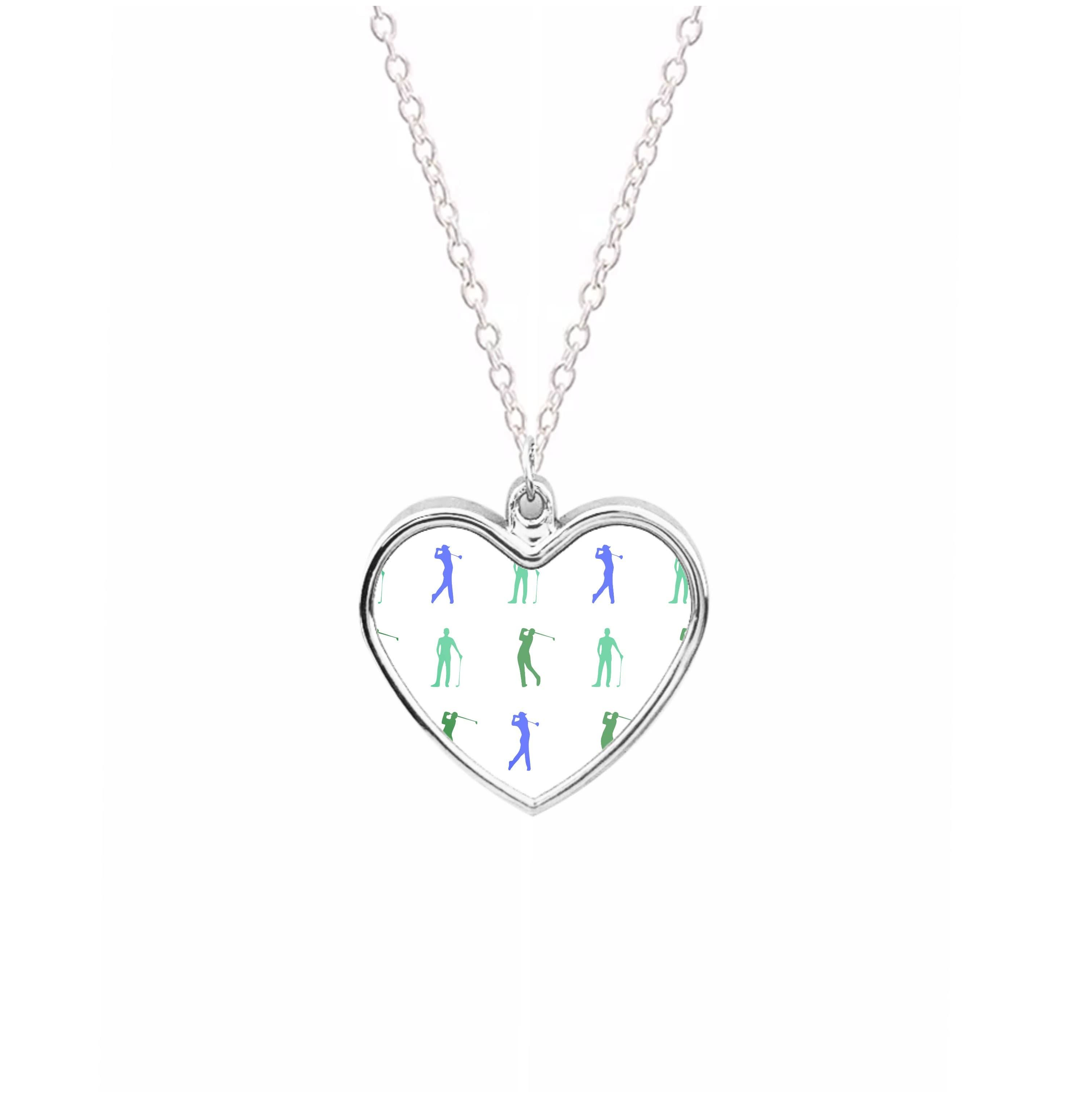 Golfer Silhouettes Pattern Necklace