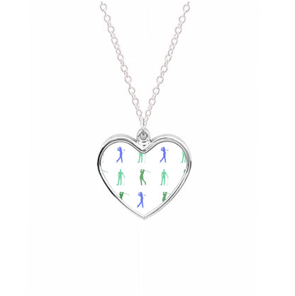 Golfer Silhouettes Pattern Necklace