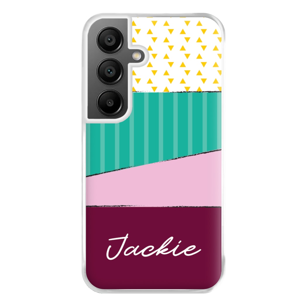 Geometric Patterns Personalised Name Galaxy A55 Case