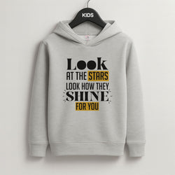 Look At The Stars Grey Kids Hoodie
