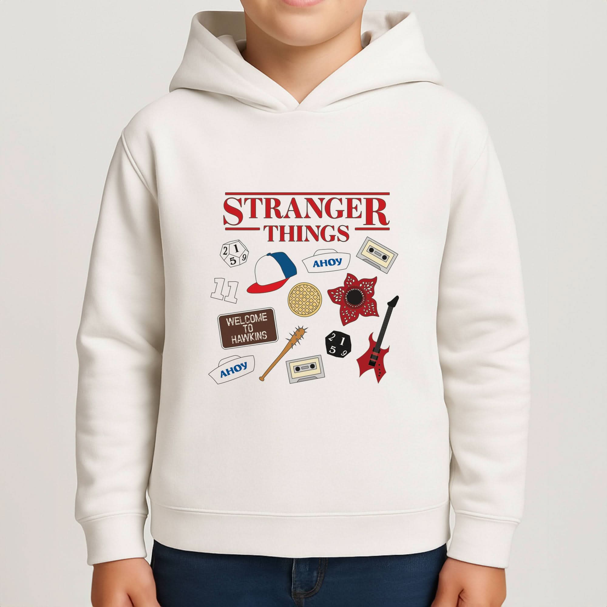 Stranger Things Cartoon Icons Boys Hoodie