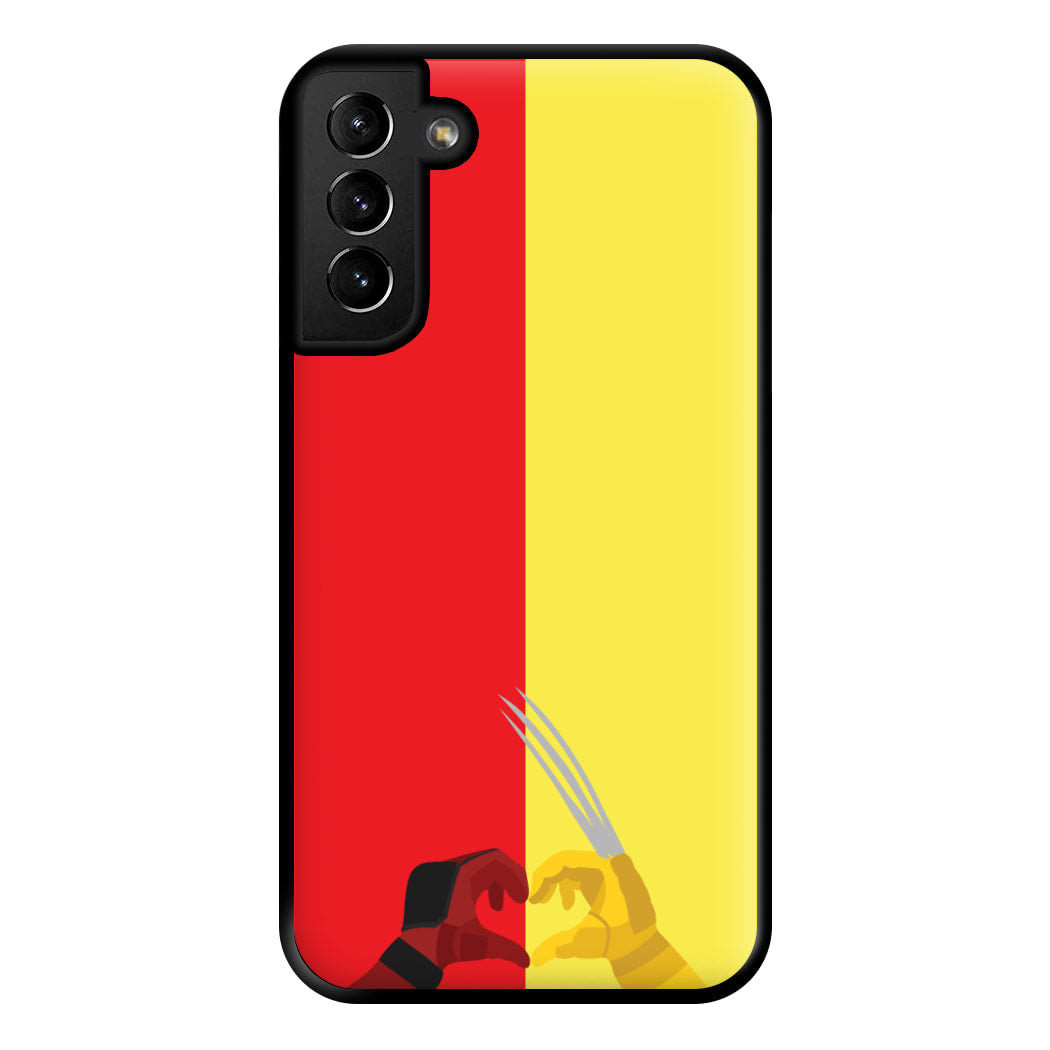 Red And Yellow Heroes Love Heart Galaxy S21 Case