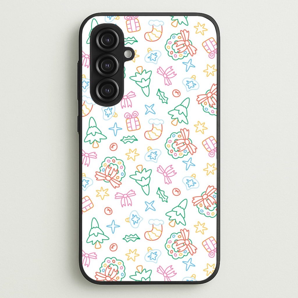 Neon Christmas Icons Pattern II Galaxy S23FE Case