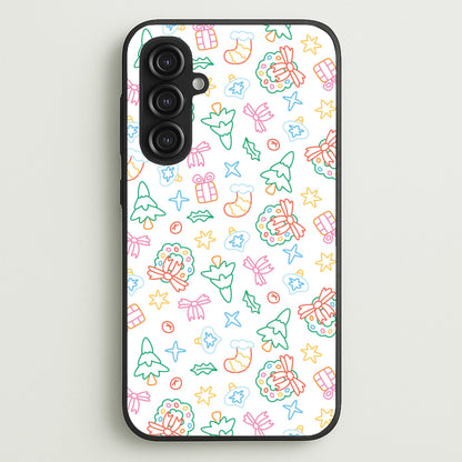 Neon Christmas Icons Pattern II Galaxy S23FE Case