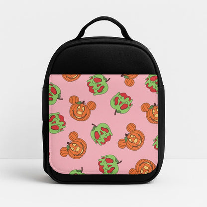 Pumpkin Mouse And Poison Apple Pattern Insulated Lunch Bag