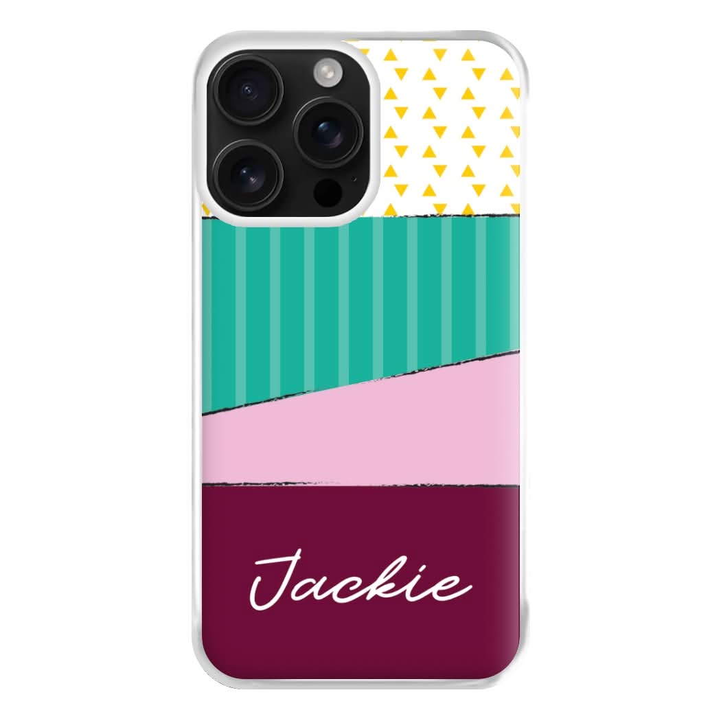 Geometric Patterns Personalised Name Phone Case for Apple iPhone, Samsung Galaxy, Huawei and Google Pixel