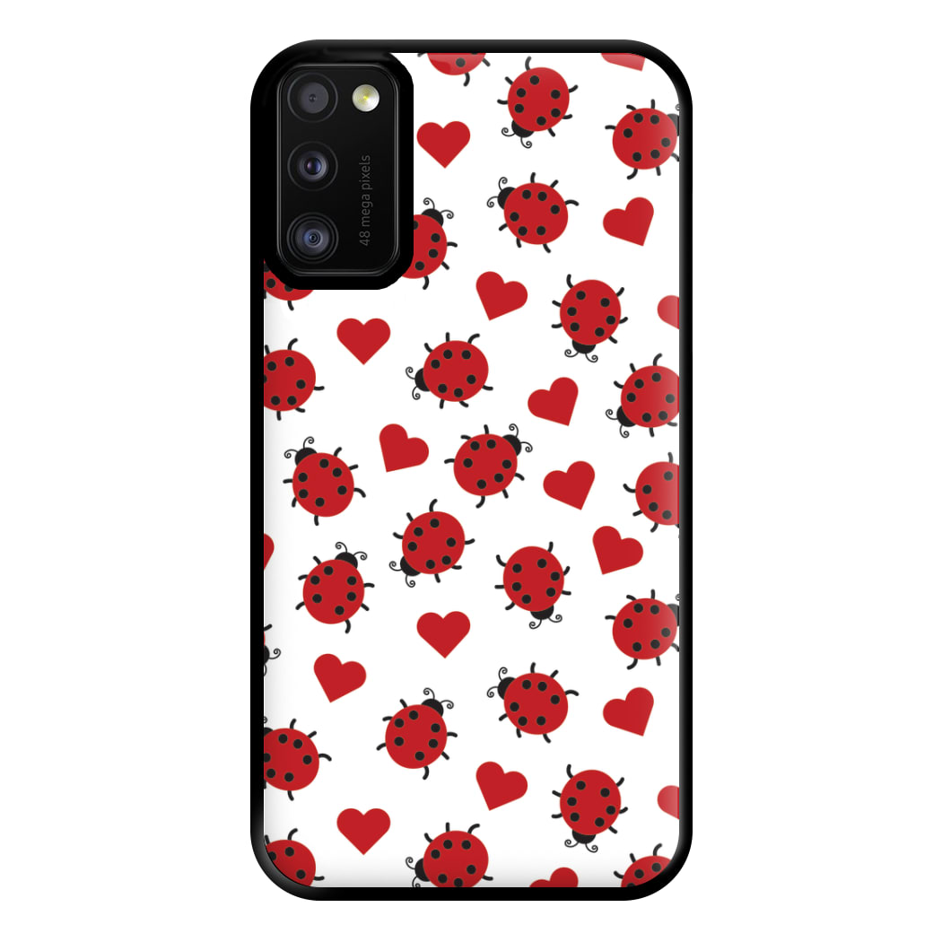 Ladybugs And Hearts Pattern Galaxy A41 Case