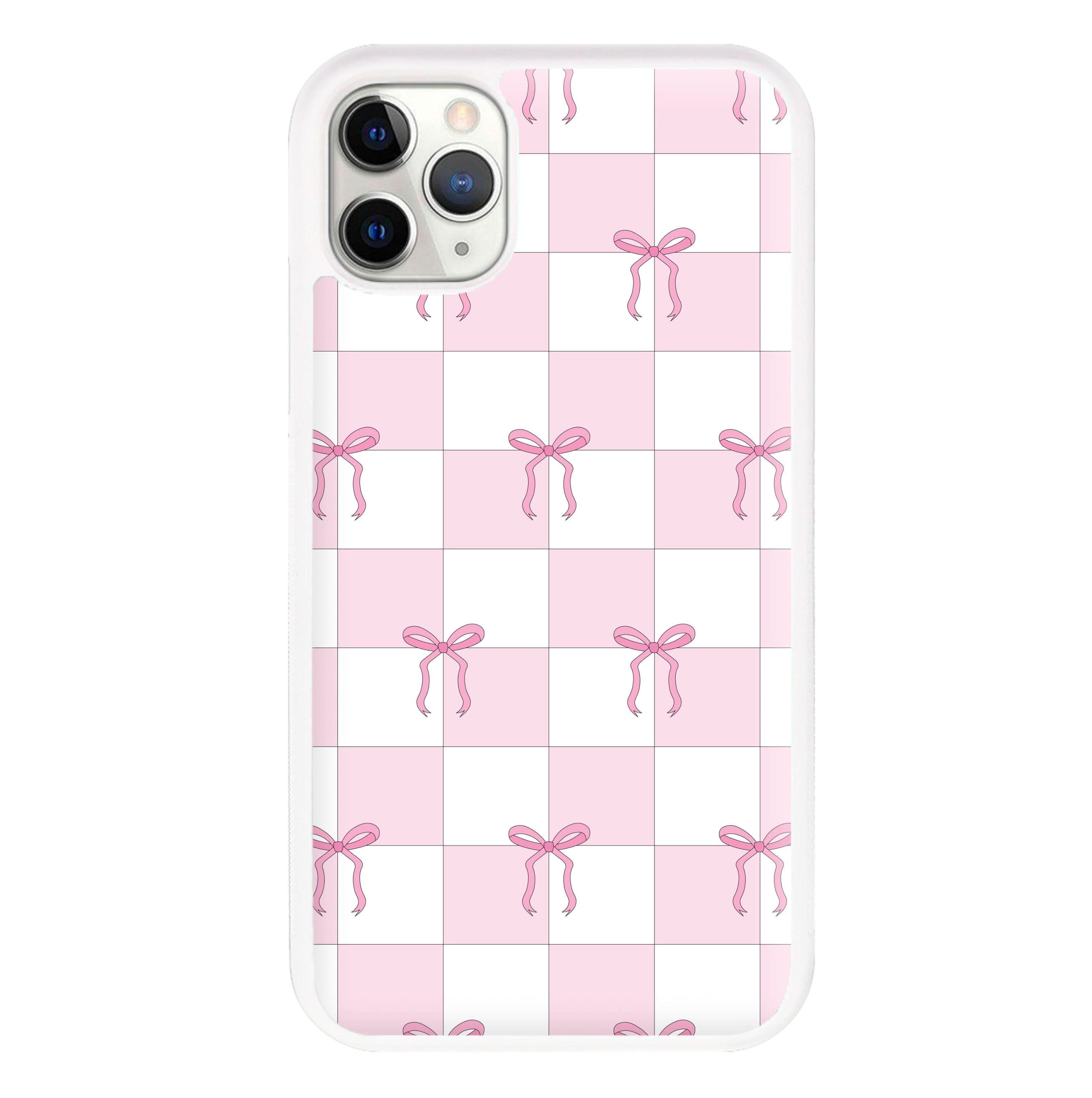 Checkered Pink Coquette Bows  Phone Case