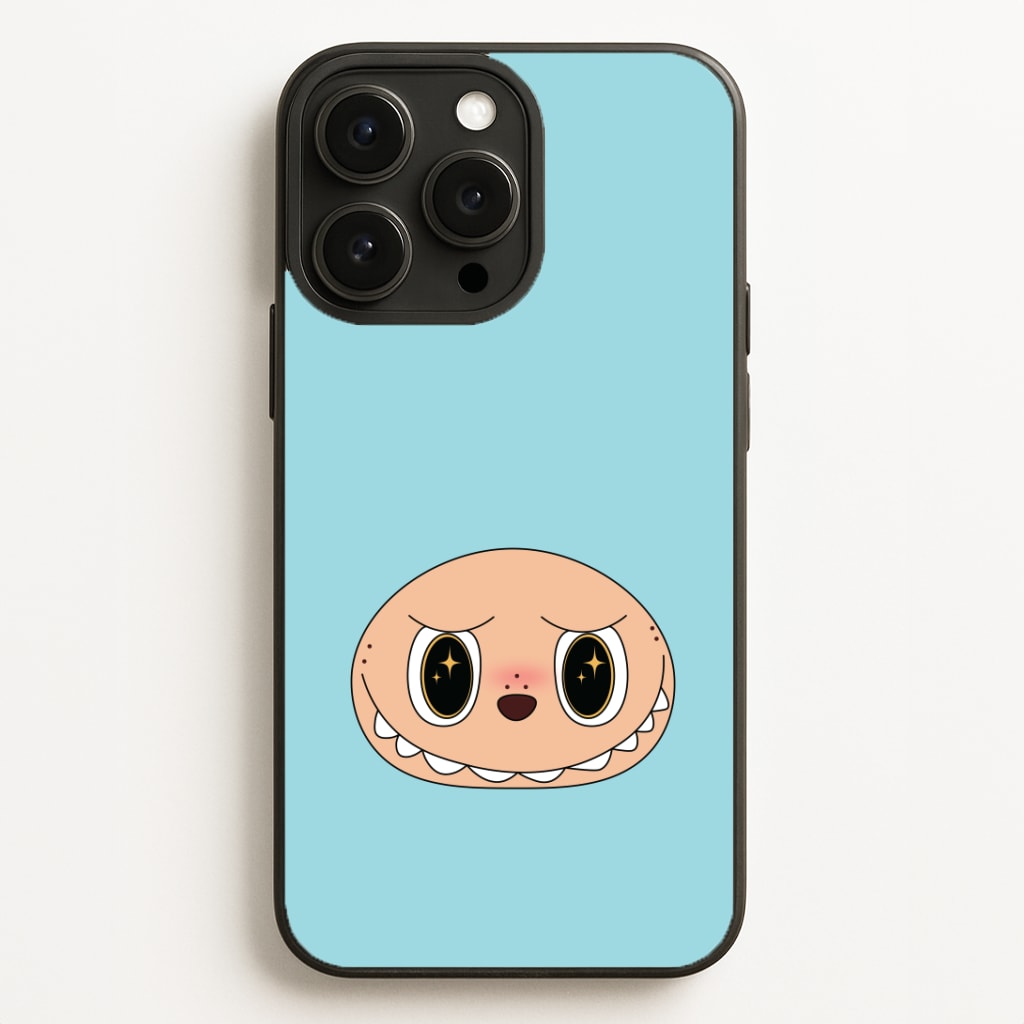 Cute Blue Monster Face Phone Case