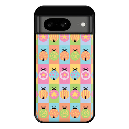 Cartoon Ladybugs Colourful Pattern Google Pixel 8 Case