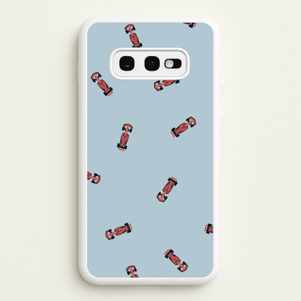 Race Cars Pattern Blue Galaxy S10e Case