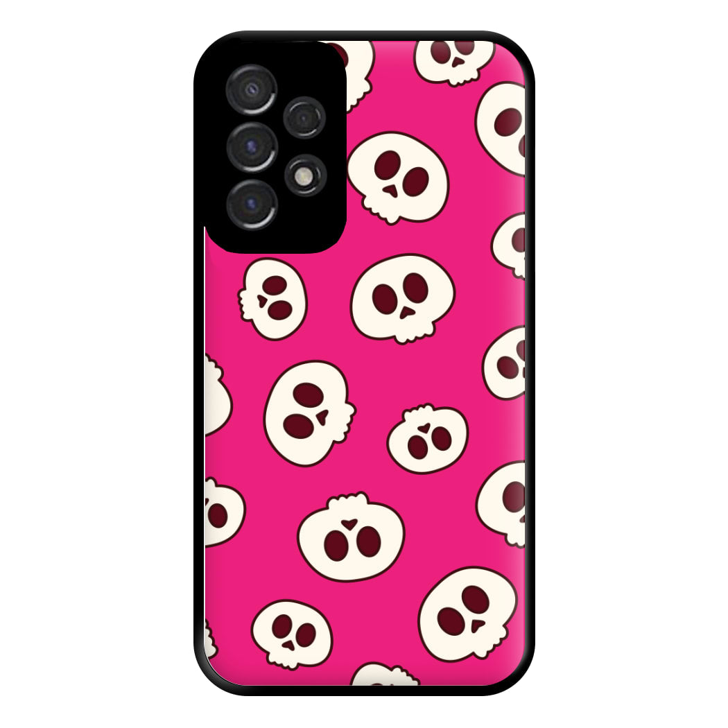 Pink Skulls Pattern Galaxy A53 Case