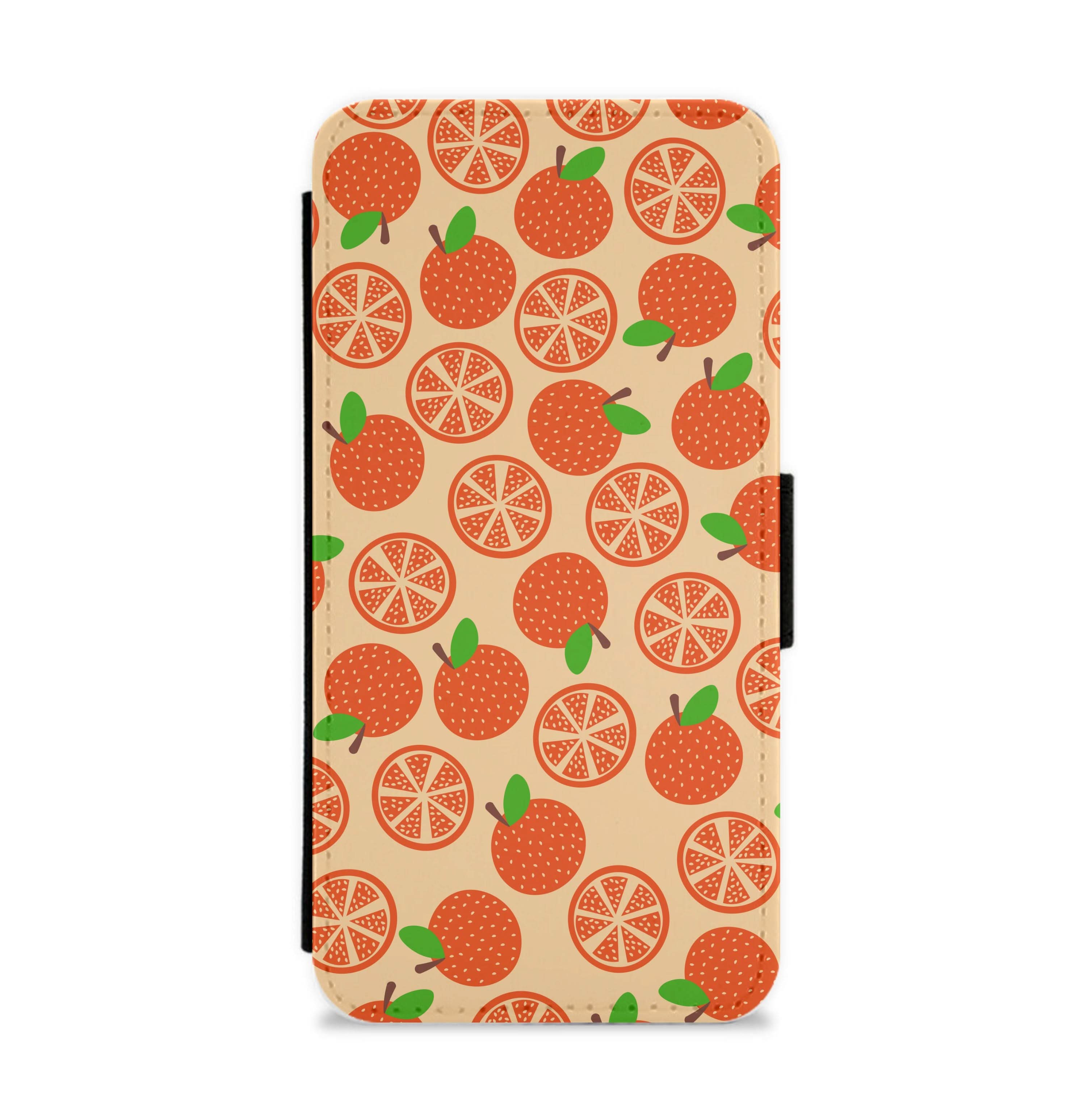 Textured Oranges Pattern  Flip / Wallet Phone Case