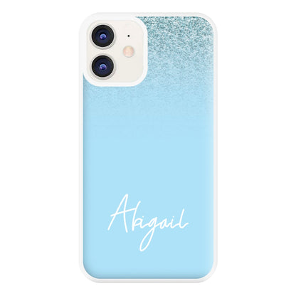 Blue Glitter Personalised Name iPhone 11 Case