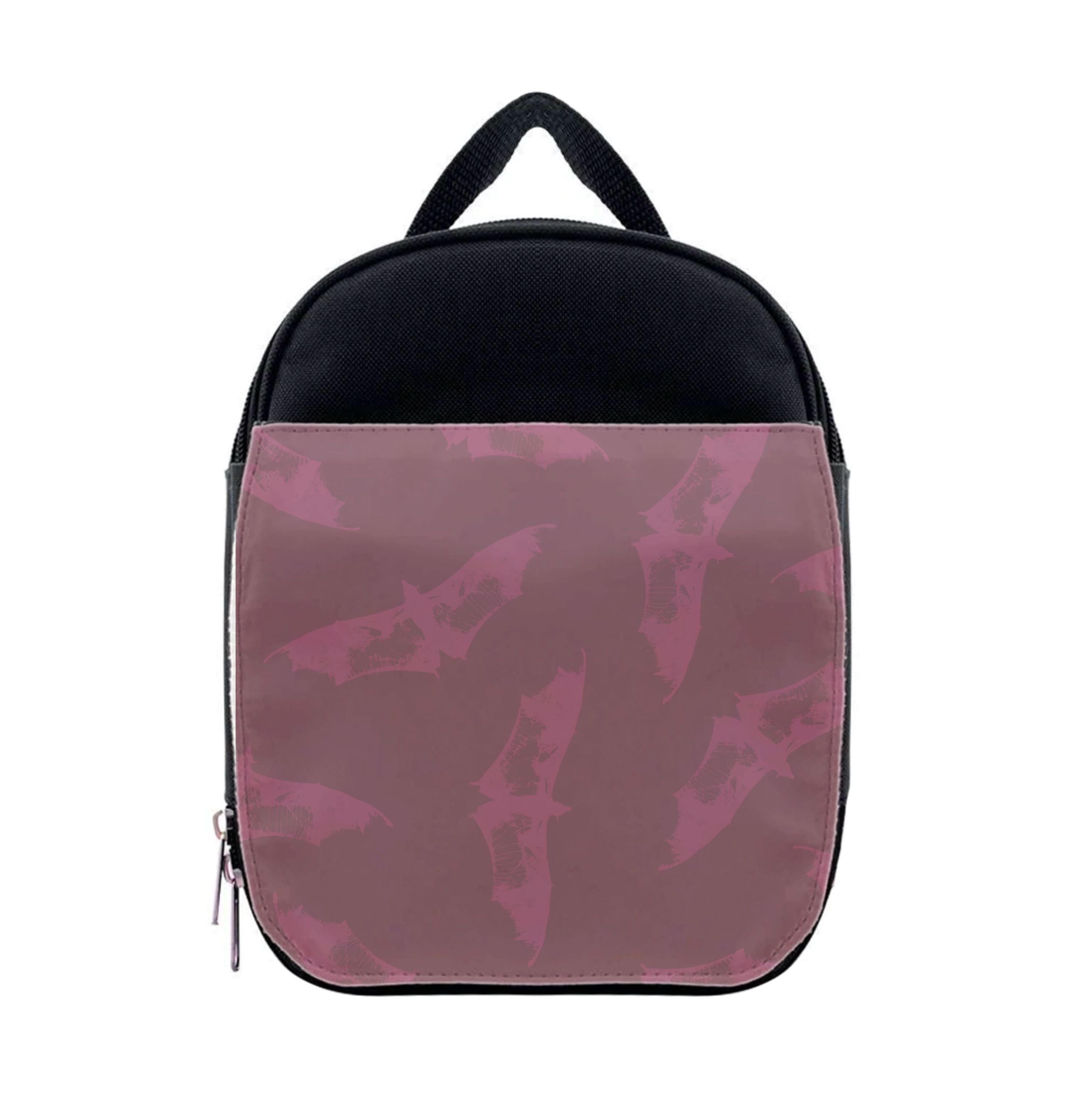 Dark Pink Bats Pattern Lunchbox