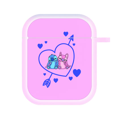 Arrow Heart - Pink Alien AirPods Case