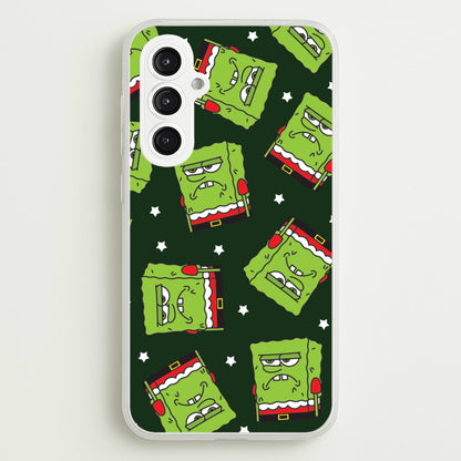 Grumpy Christmas Cartoon Sponge Pattern Galaxy S23FE Case
