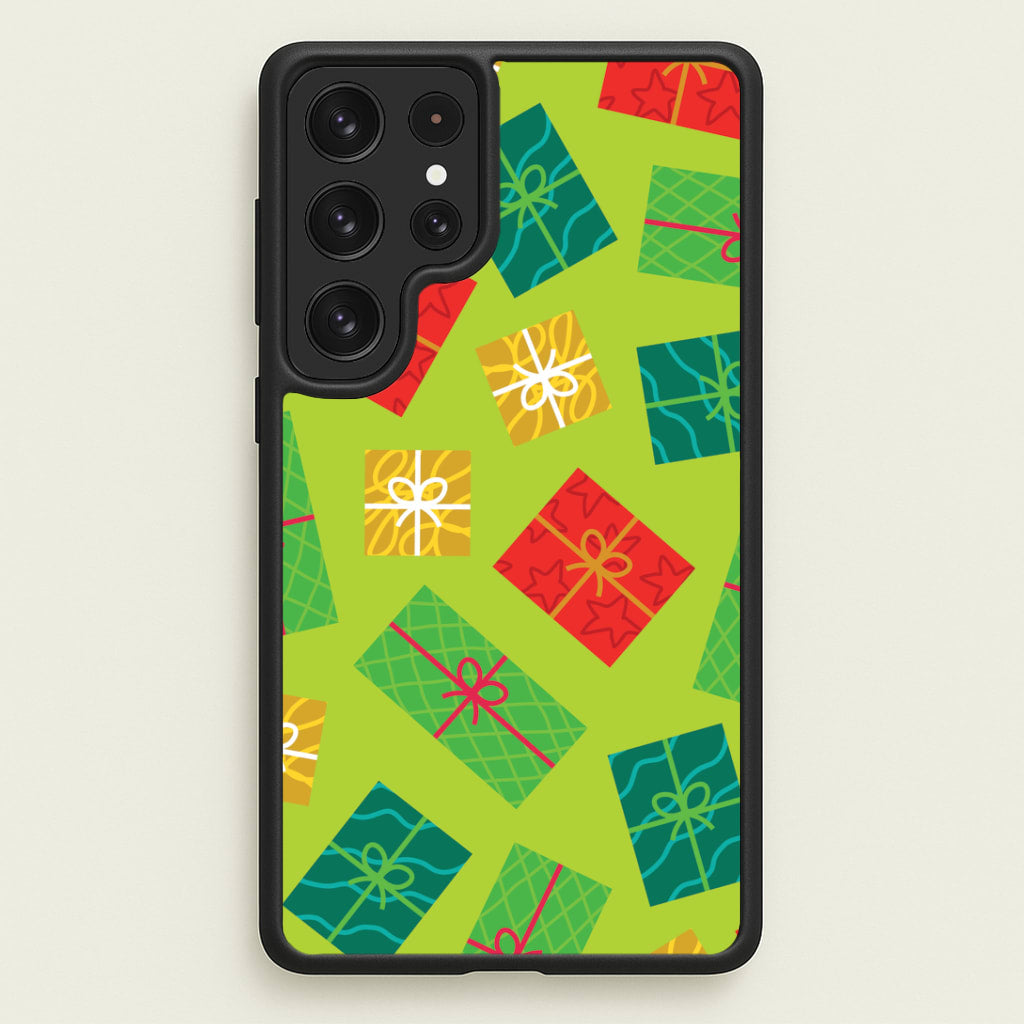 Colourful Abstract Christmas Presents Pattern Galaxy S22 Ultra Case