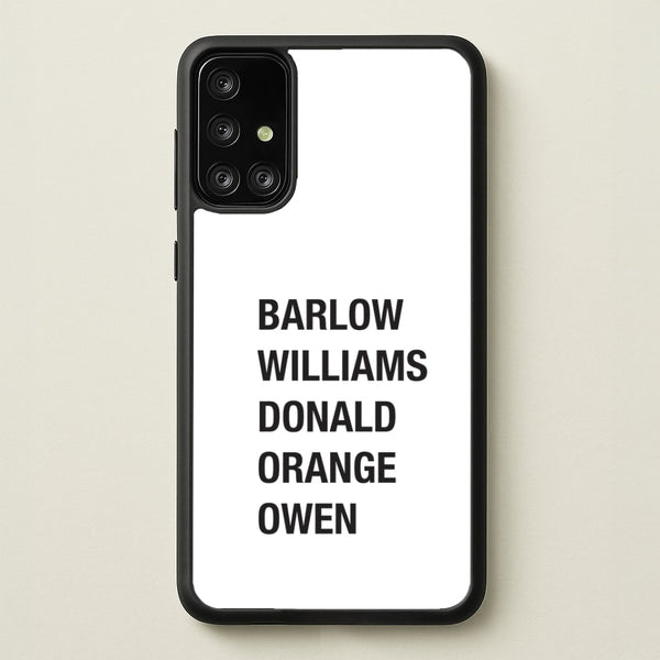 Take Band Members Names Galaxy A71 Case