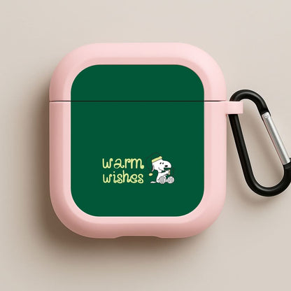 Cartoon Beagle Warm Wishes Pink AirPods Case