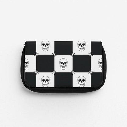 Checkered Skulls Pattern Pencil Case