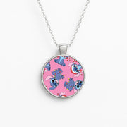 Christmas Cute Blue Alien Pattern Necklace 1