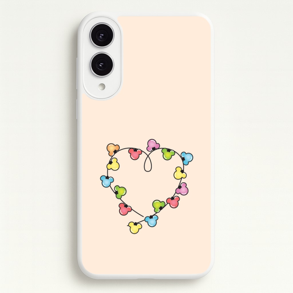 Cartoon Mouse Christmas Fairylights Heart Galaxy S25 Edge Case